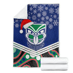custom-warriors-rugby-christmas-blanket-merry-xmas-2023-mix-aboriginal-art