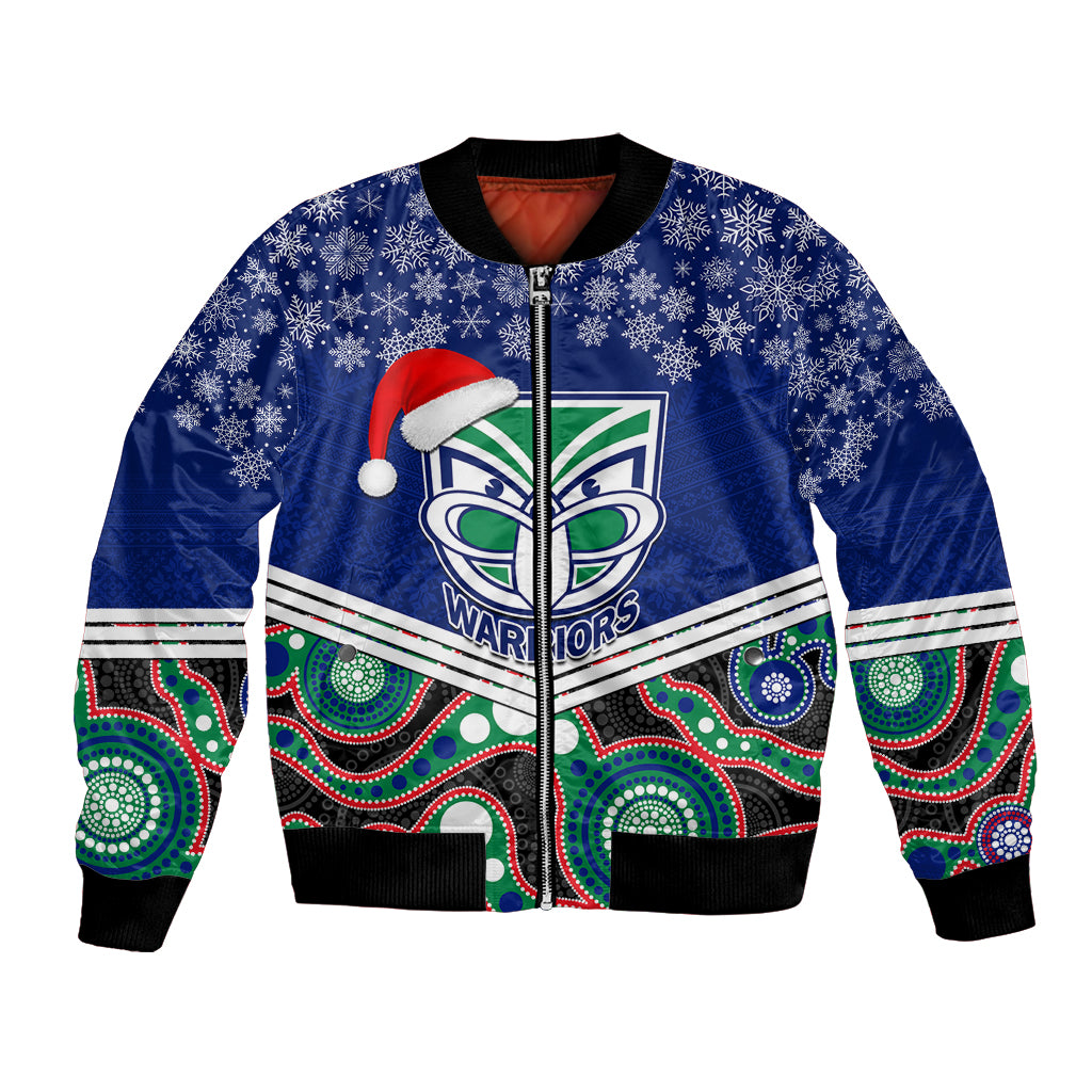 custom-warriors-rugby-christmas-bomber-jacket-merry-xmas-2023-mix-aboriginal-art