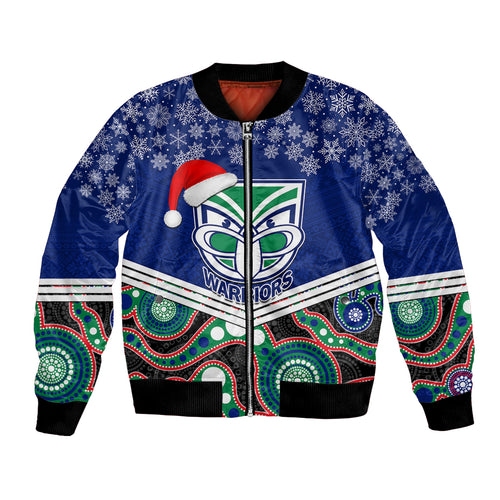custom-warriors-rugby-christmas-bomber-jacket-merry-xmas-2023-mix-aboriginal-art