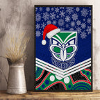 custom-warriors-rugby-christmas-canvas-wall-art-merry-xmas-2023-mix-aboriginal-art