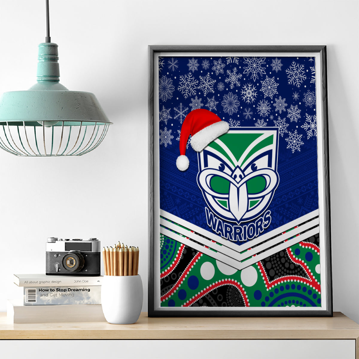 custom-warriors-rugby-christmas-canvas-wall-art-merry-xmas-2023-mix-aboriginal-art