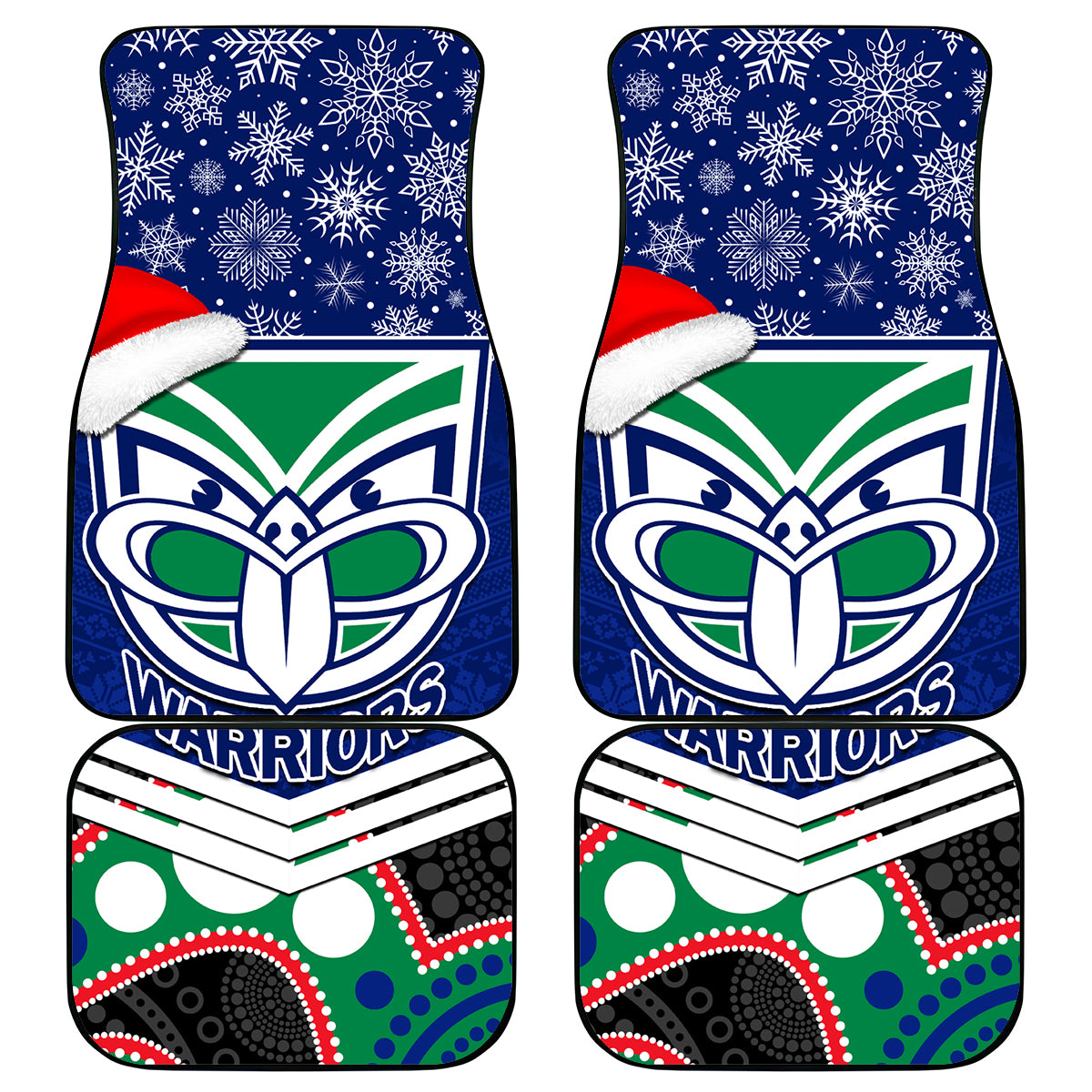custom-warriors-rugby-christmas-car-mats-merry-xmas-2023-mix-aboriginal-art