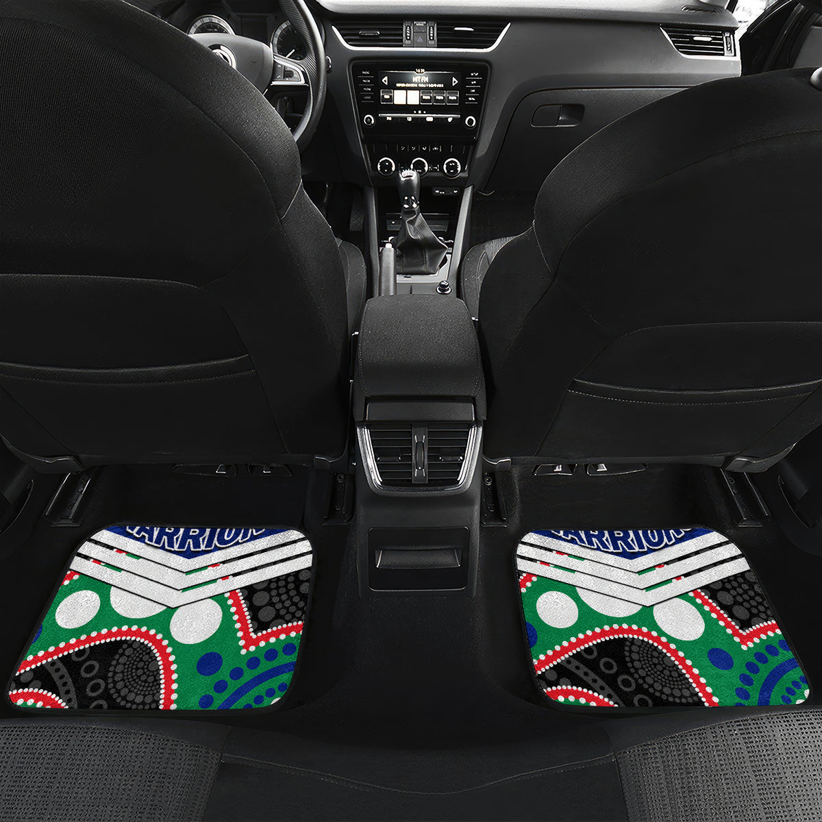 custom-warriors-rugby-christmas-car-mats-merry-xmas-2023-mix-aboriginal-art