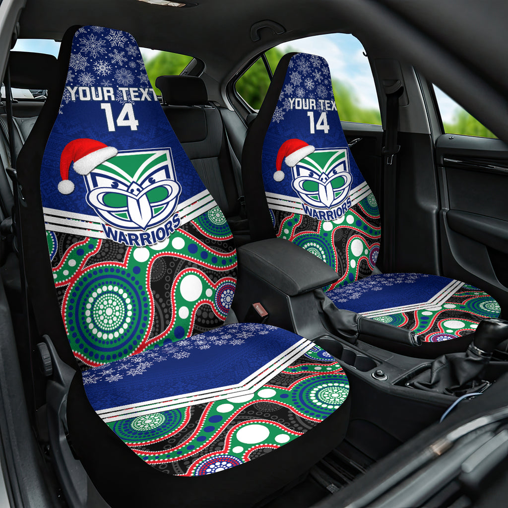 custom-warriors-rugby-christmas-car-seat-cover-merry-xmas-2023-mix-aboriginal-art