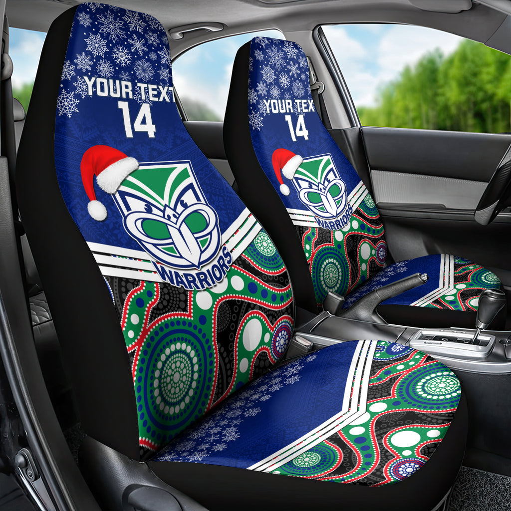 custom-warriors-rugby-christmas-car-seat-cover-merry-xmas-2023-mix-aboriginal-art