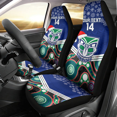 custom-warriors-rugby-christmas-car-seat-cover-merry-xmas-2023-mix-aboriginal-art