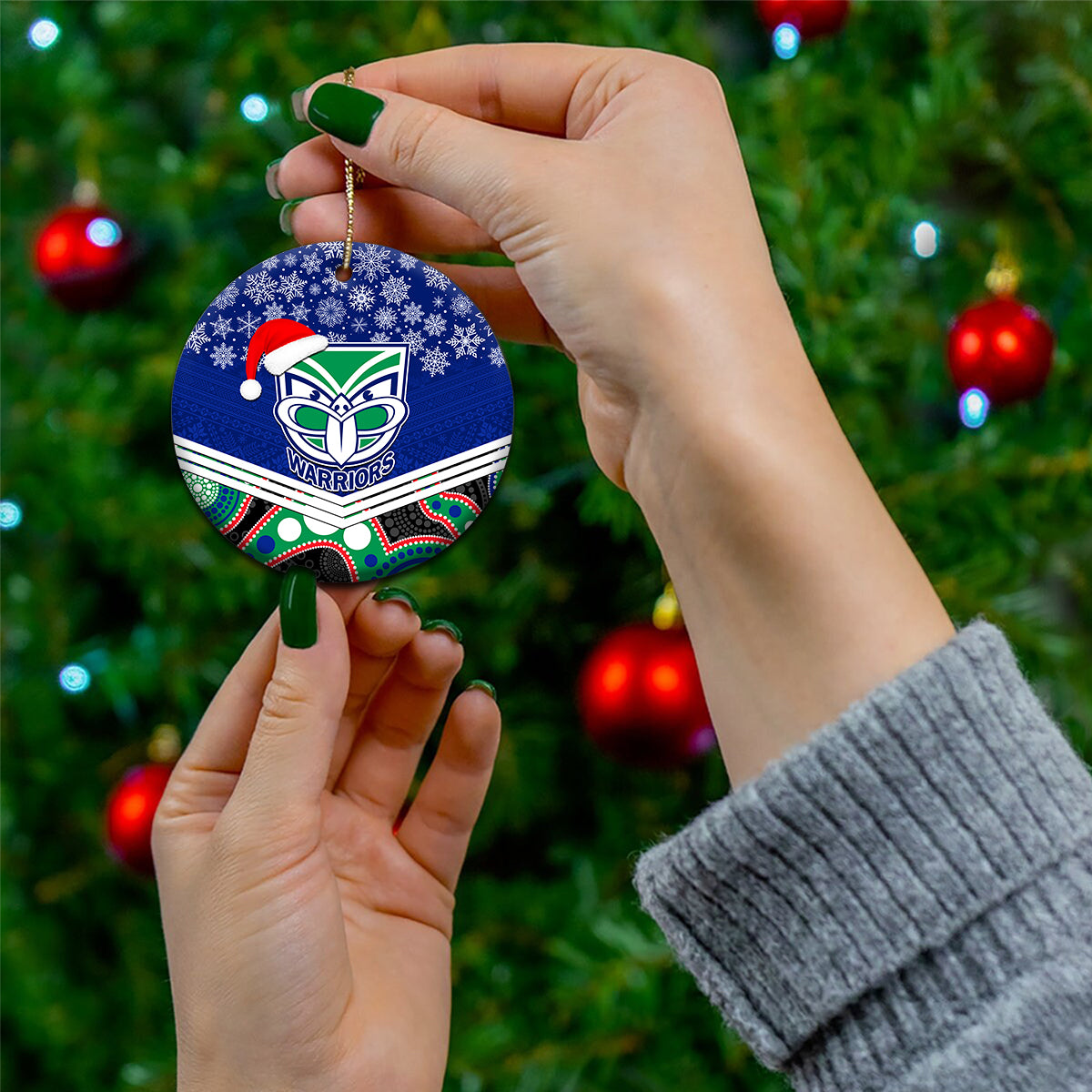 warriors-rugby-christmas-ceramic-ornament-merry-xmas-2023-mix-aboriginal-art