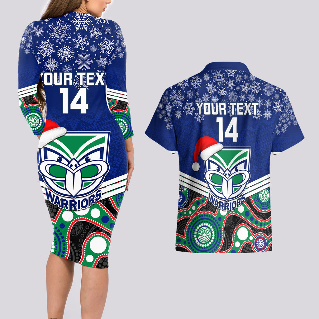 custom-warriors-rugby-christmas-couples-matching-long-sleeve-bodycon-dress-and-hawaiian-shirt-merry-xmas-2023-mix-aboriginal-art