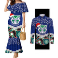 custom-warriors-rugby-christmas-couples-matching-mermaid-dress-and-long-sleeve-button-shirt-merry-xmas-2023-mix-aboriginal-art