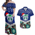 custom-warriors-rugby-christmas-couples-matching-off-shoulder-maxi-dress-and-hawaiian-shirt-merry-xmas-2023-mix-aboriginal-art