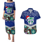 custom-warriors-rugby-christmas-couples-matching-puletasi-dress-and-hawaiian-shirt-merry-xmas-2023-mix-aboriginal-art