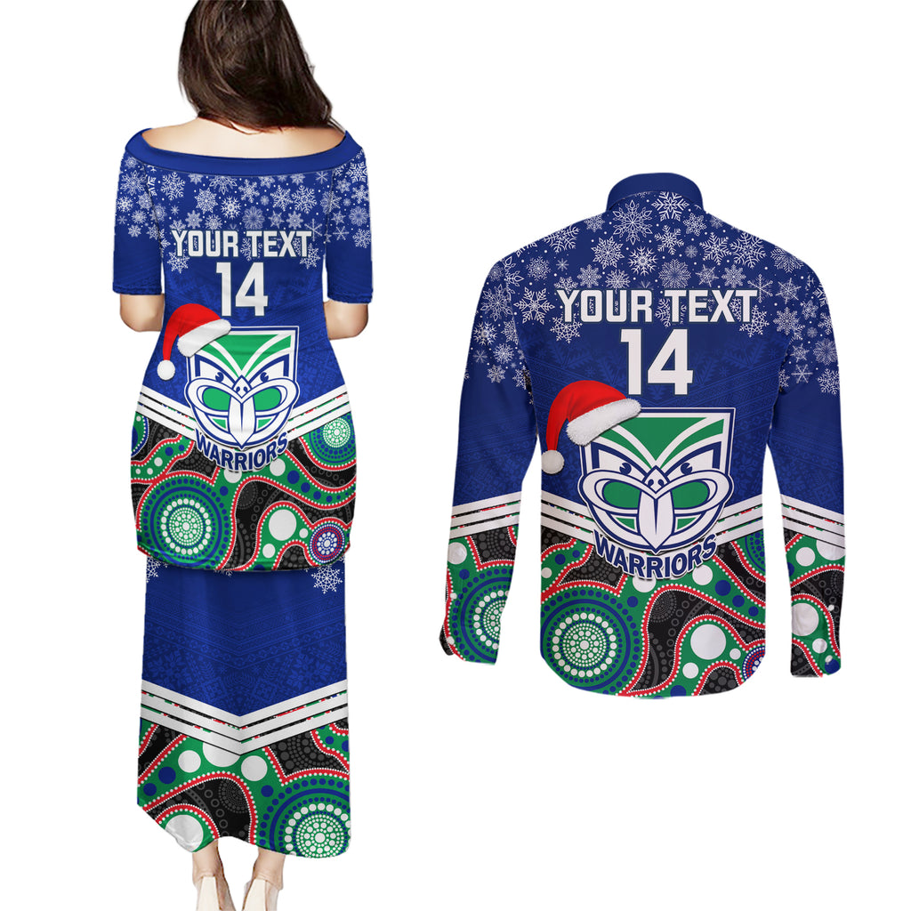 custom-warriors-rugby-christmas-couples-matching-puletasi-dress-and-long-sleeve-button-shirt-merry-xmas-2023-mix-aboriginal-art