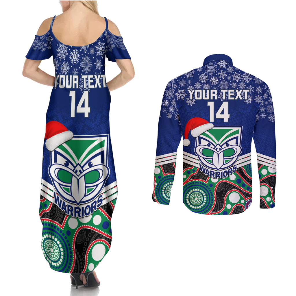 custom-warriors-rugby-christmas-couples-matching-summer-maxi-dress-and-long-sleeve-button-shirt-merry-xmas-2023-mix-aboriginal-art