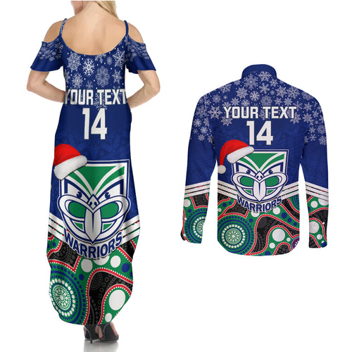 custom-warriors-rugby-christmas-couples-matching-summer-maxi-dress-and-long-sleeve-button-shirt-merry-xmas-2023-mix-aboriginal-art