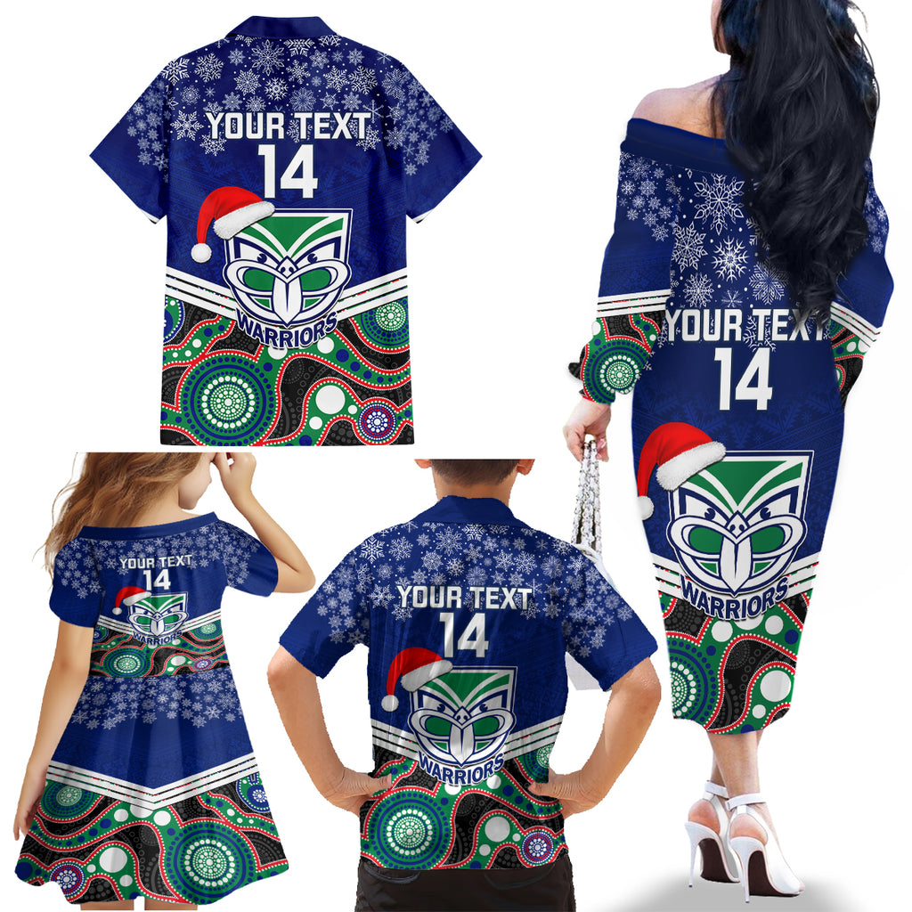 custom-warriors-rugby-christmas-family-matching-off-shoulder-long-sleeve-dress-and-hawaiian-shirt-merry-xmas-2023-mix-aboriginal-art