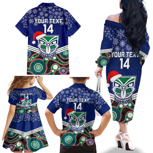 custom-warriors-rugby-christmas-family-matching-off-shoulder-long-sleeve-dress-and-hawaiian-shirt-merry-xmas-2023-mix-aboriginal-art