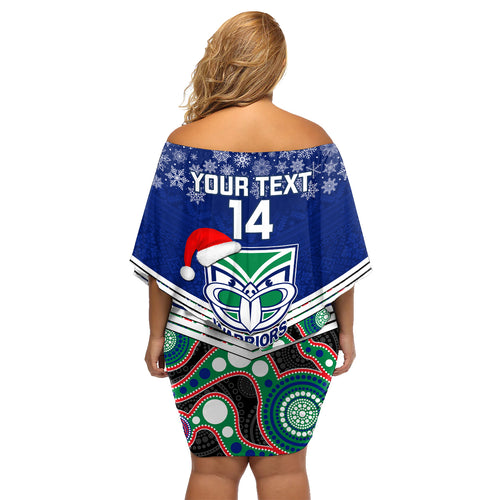 custom-warriors-rugby-christmas-family-matching-off-shoulder-short-dress-and-hawaiian-shirt-merry-xmas-2023-mix-aboriginal-art