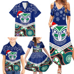 custom-warriors-rugby-christmas-family-matching-summer-maxi-dress-and-hawaiian-shirt-merry-xmas-2023-mix-aboriginal-art