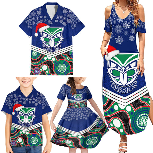 custom-warriors-rugby-christmas-family-matching-summer-maxi-dress-and-hawaiian-shirt-merry-xmas-2023-mix-aboriginal-art