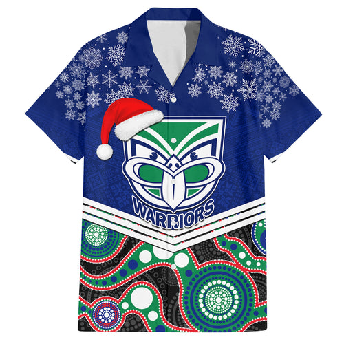 custom-warriors-rugby-christmas-family-matching-summer-maxi-dress-and-hawaiian-shirt-merry-xmas-2023-mix-aboriginal-art