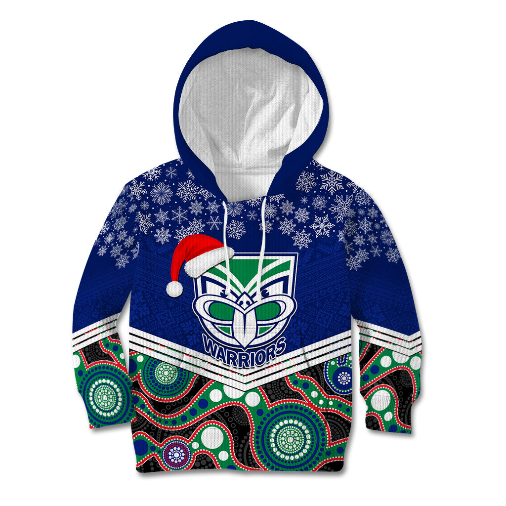custom-warriors-rugby-christmas-kid-hoodie-merry-xmas-2023-mix-aboriginal-art