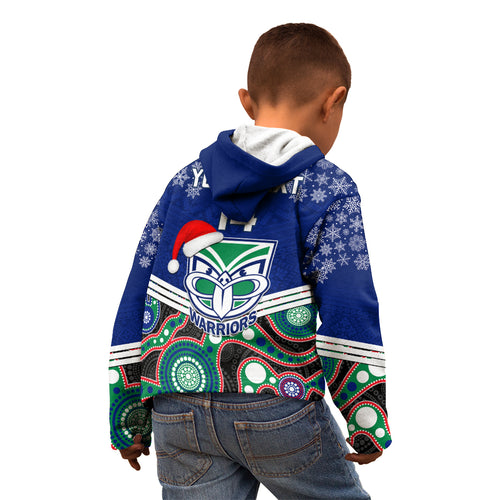 custom-warriors-rugby-christmas-kid-hoodie-merry-xmas-2023-mix-aboriginal-art