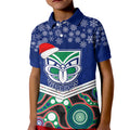 custom-warriors-rugby-christmas-kid-polo-shirt-merry-xmas-2023-mix-aboriginal-art