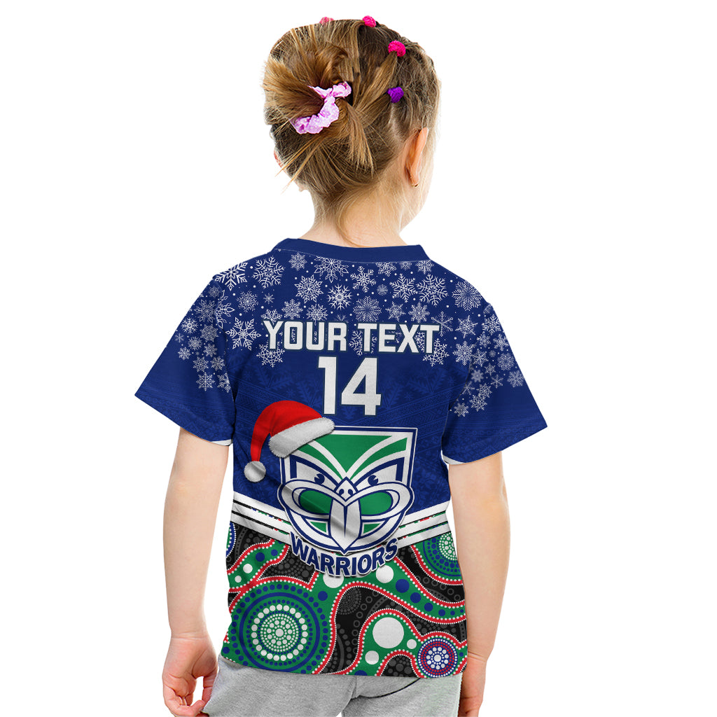 custom-warriors-rugby-christmas-kid-t-shirt-merry-xmas-2023-mix-aboriginal-art