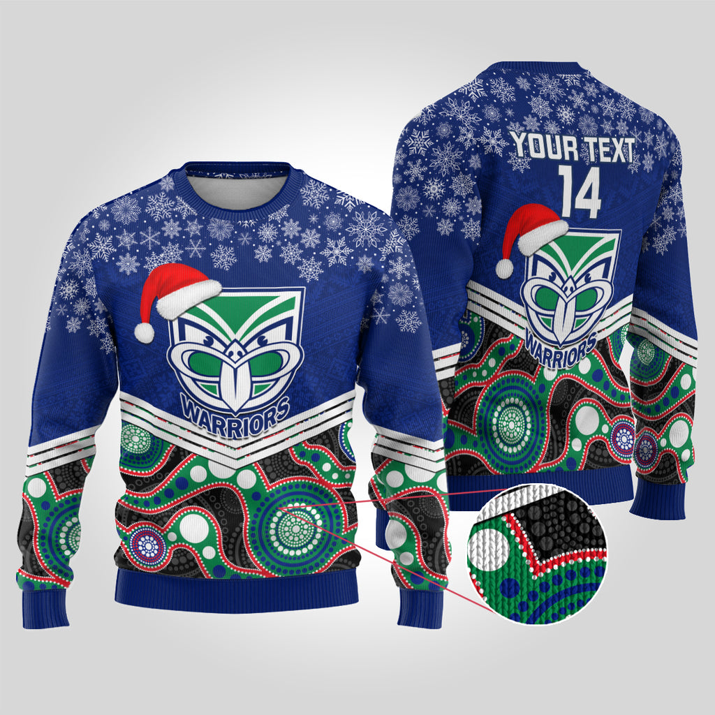 custom-warriors-rugby-christmas-ugly-christmas-sweater-merry-xmas-2023-mix-aboriginal-art