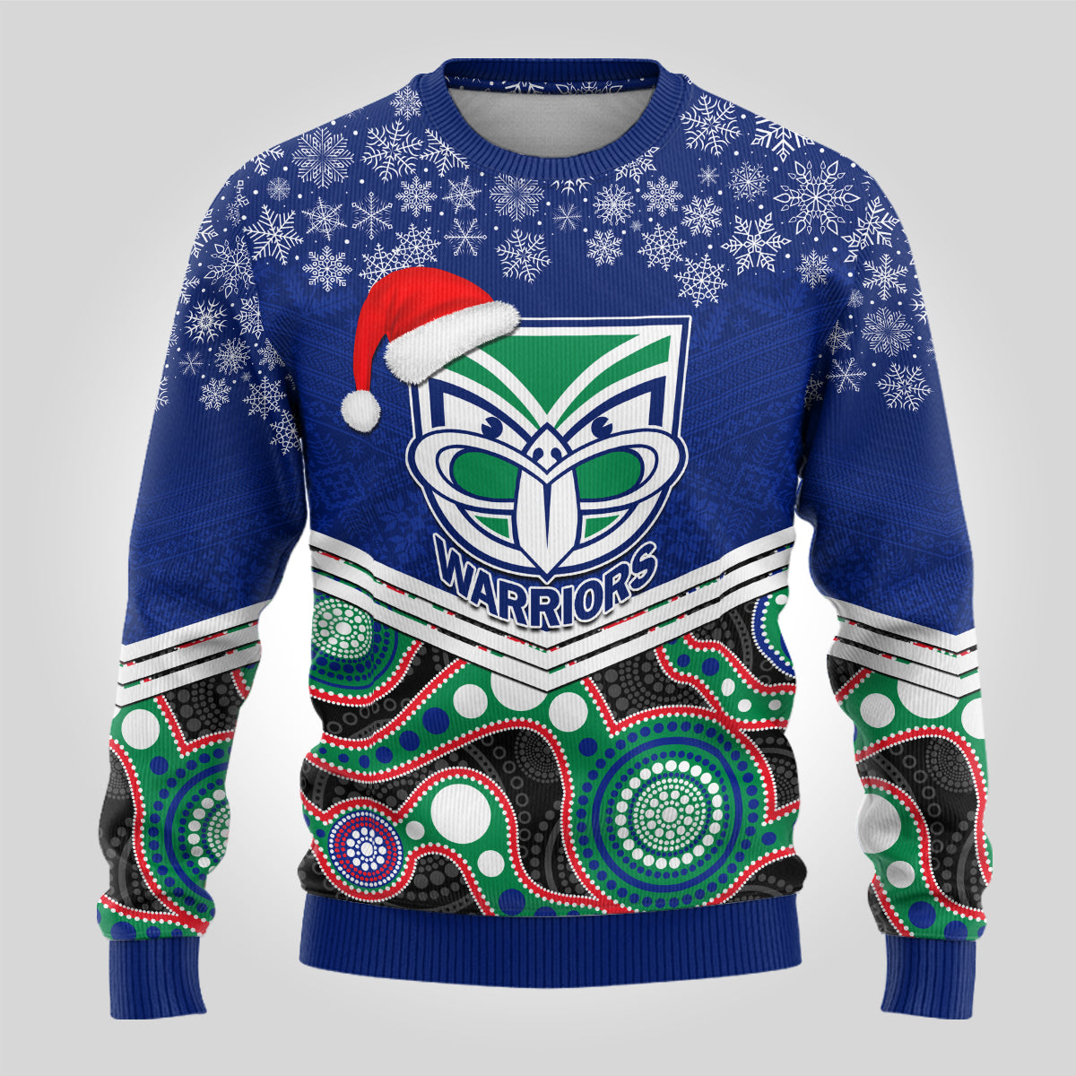 custom-warriors-rugby-christmas-ugly-christmas-sweater-merry-xmas-2023-mix-aboriginal-art