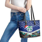 custom-warriors-rugby-christmas-leather-tote-bag-merry-xmas-2023-mix-aboriginal-art