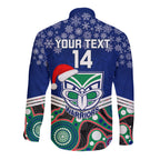 custom-warriors-rugby-christmas-long-sleeve-button-shirt-merry-xmas-2023-mix-aboriginal-art