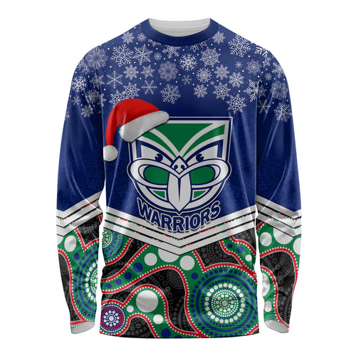 custom-warriors-rugby-christmas-long-sleeve-shirt-merry-xmas-2023-mix-aboriginal-art