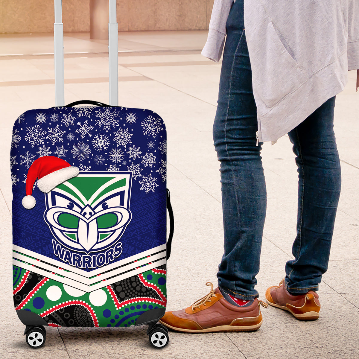 custom-warriors-rugby-christmas-luggage-cover-merry-xmas-2023-mix-aboriginal-art