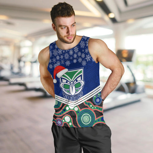 custom-warriors-rugby-christmas-men-tank-top-merry-xmas-2023-mix-aboriginal-art
