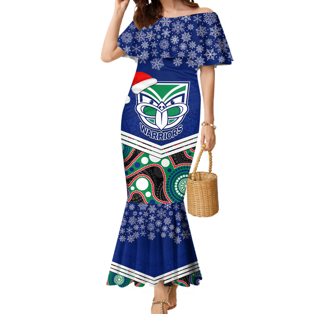 custom-warriors-rugby-christmas-mermaid-dress-merry-xmas-2023-mix-aboriginal-art