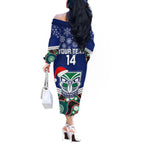 custom-warriors-rugby-christmas-off-the-shoulder-long-sleeve-dress-merry-xmas-2023-mix-aboriginal-art