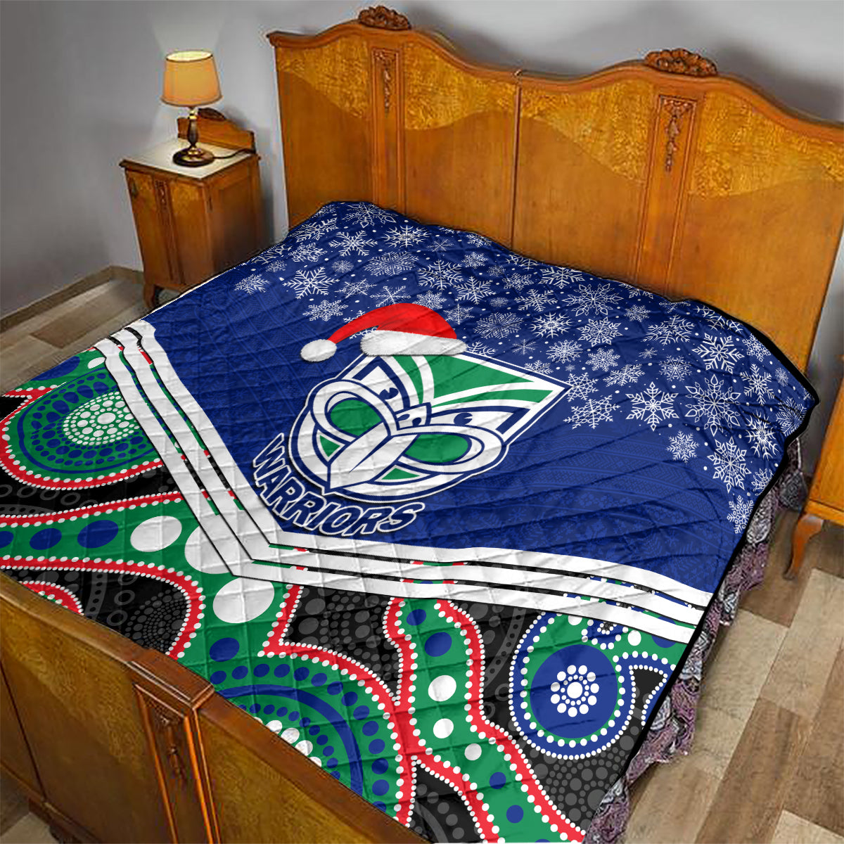 custom-warriors-rugby-christmas-quilt-merry-xmas-2023-mix-aboriginal-art