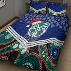 custom-warriors-rugby-christmas-quilt-bed-set-merry-xmas-2023-mix-aboriginal-art