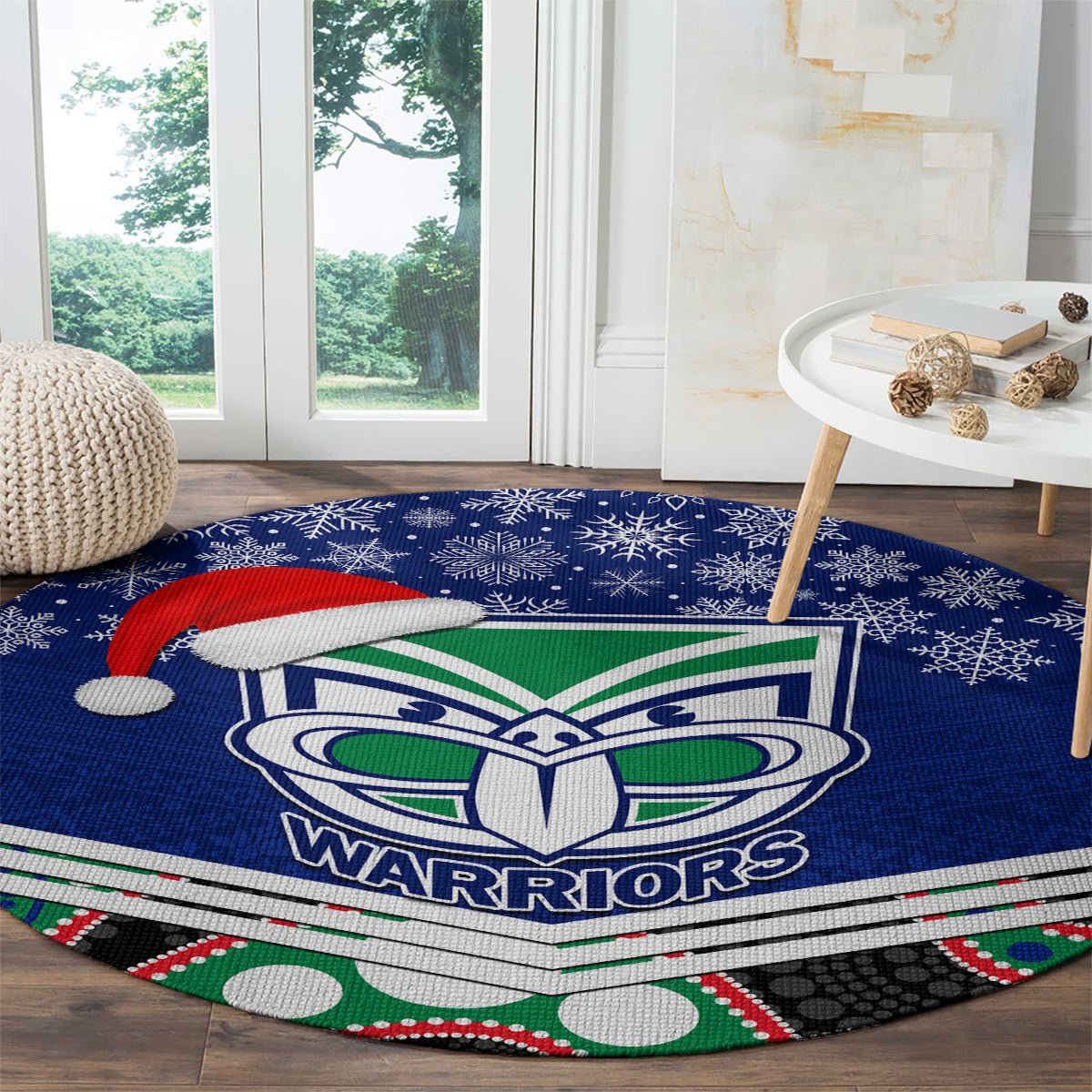 custom-warriors-rugby-christmas-round-carpet-merry-xmas-2023-mix-aboriginal-art