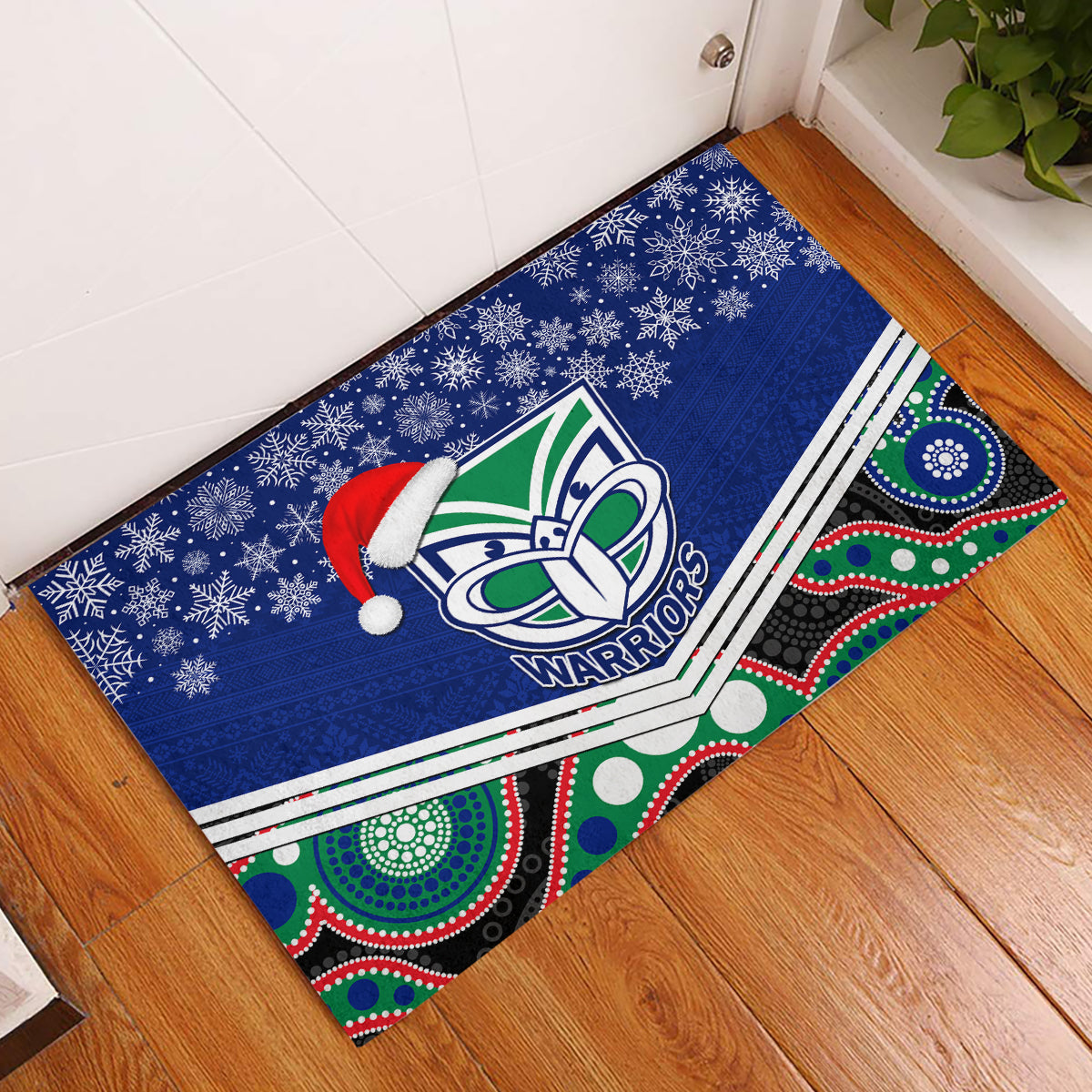 custom-warriors-rugby-christmas-rubber-doormat-merry-xmas-2023-mix-aboriginal-art