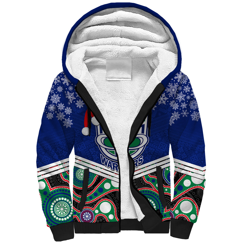 custom-warriors-rugby-christmas-sherpa-hoodie-merry-xmas-2023-mix-aboriginal-art