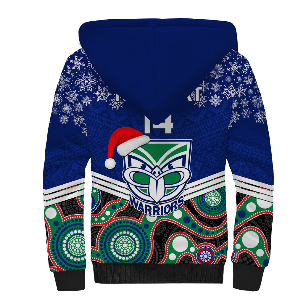 custom-warriors-rugby-christmas-sherpa-hoodie-merry-xmas-2023-mix-aboriginal-art