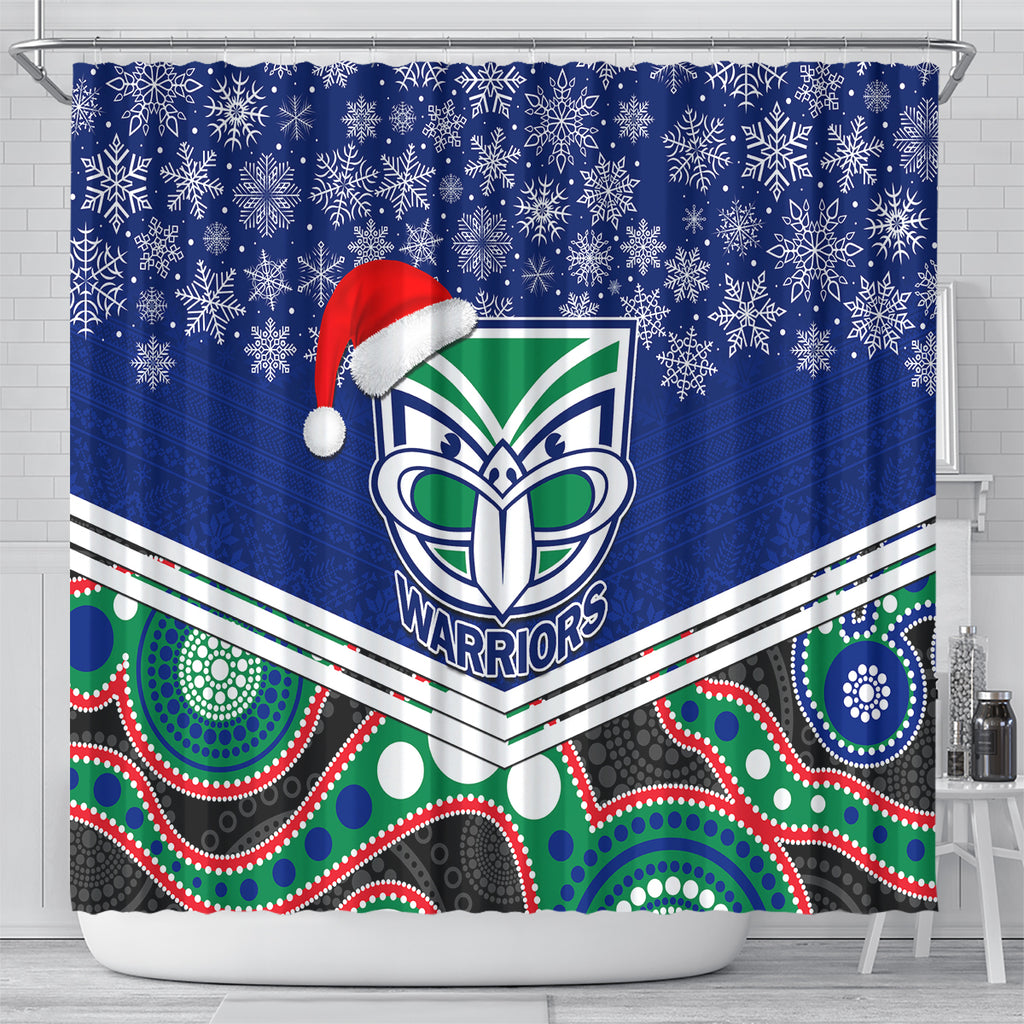 custom-warriors-rugby-christmas-shower-curtain-merry-xmas-2023-mix-aboriginal-art
