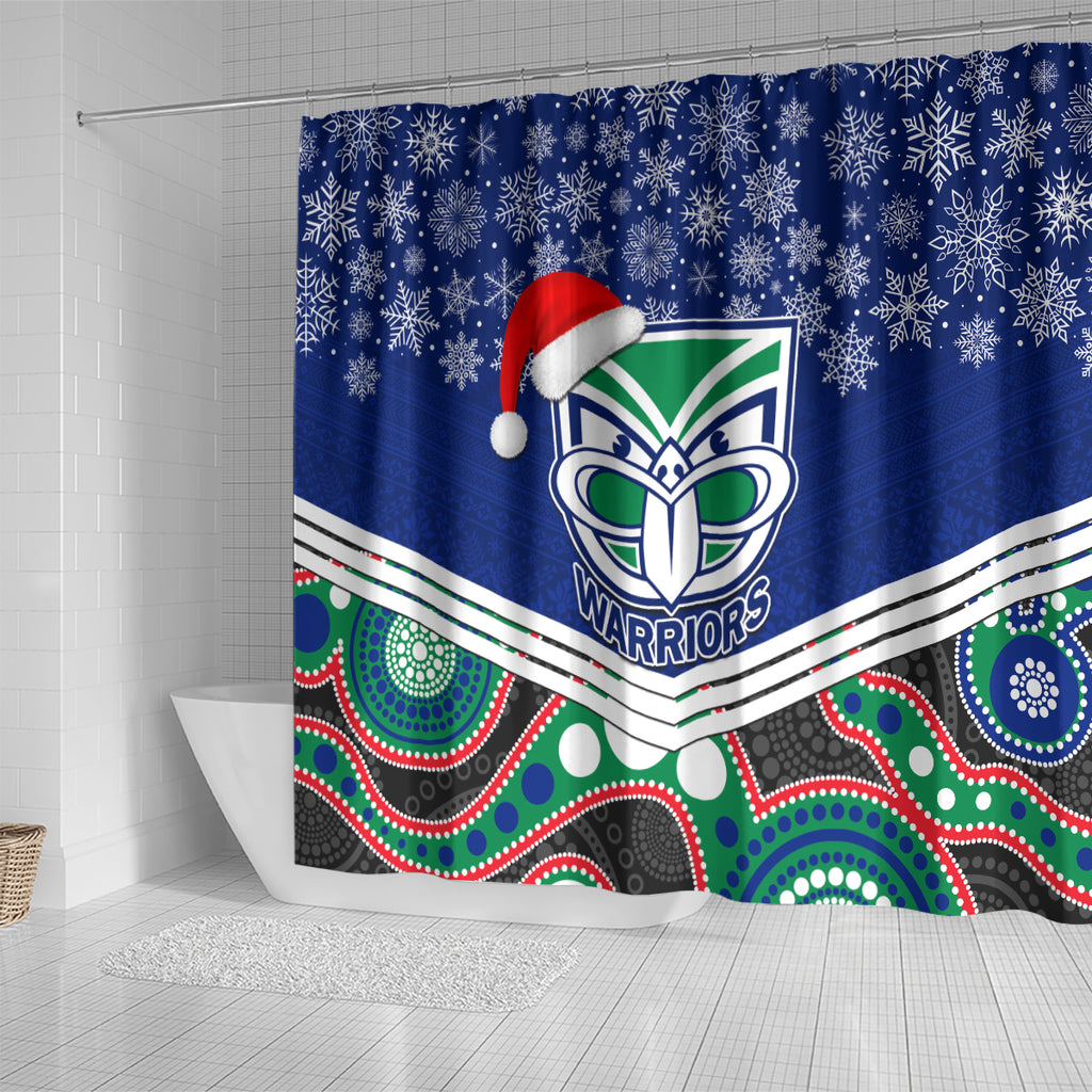 custom-warriors-rugby-christmas-shower-curtain-merry-xmas-2023-mix-aboriginal-art