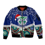 custom-warriors-rugby-christmas-sleeve-zip-bomber-jacket-merry-xmas-2023-mix-aboriginal-art