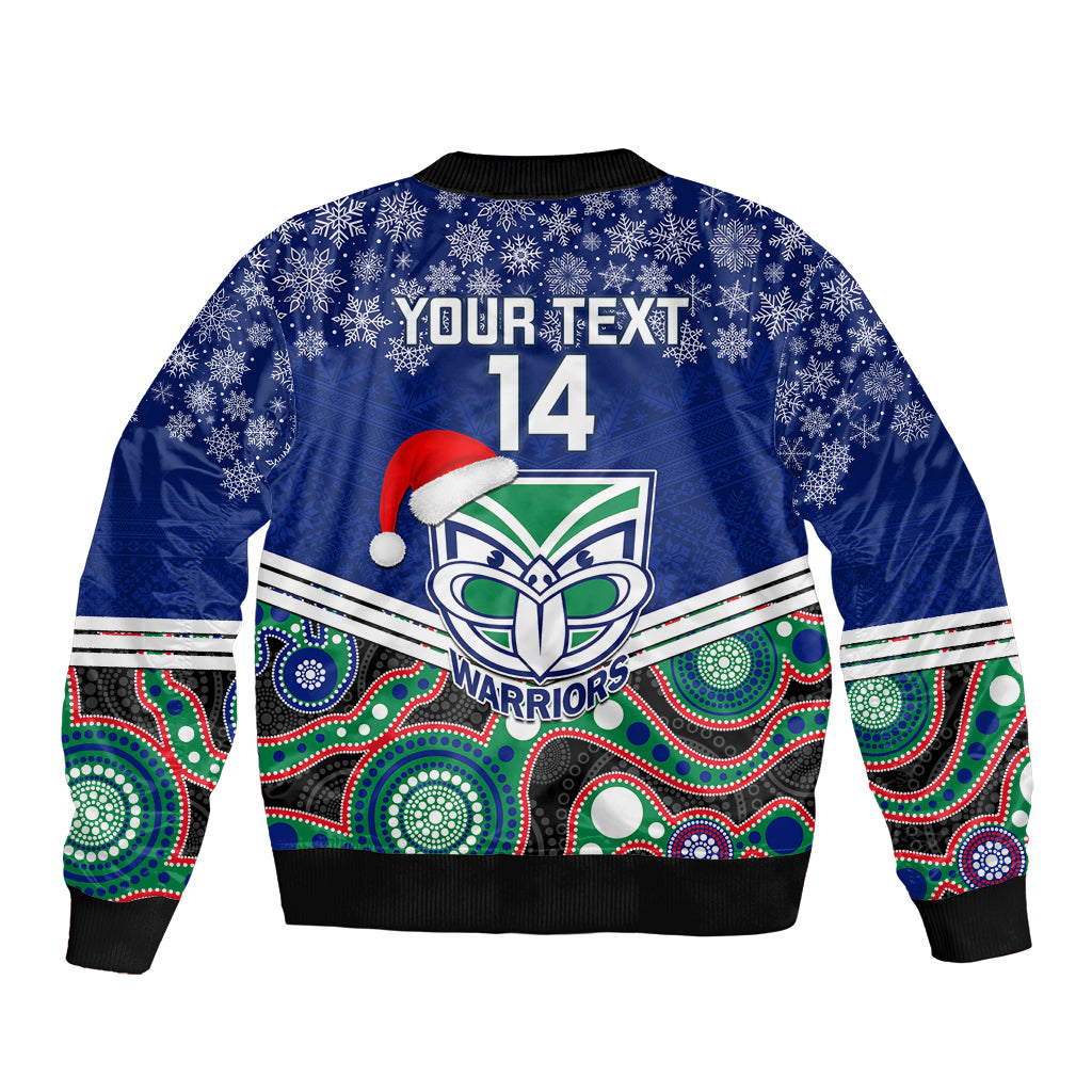 custom-warriors-rugby-christmas-sleeve-zip-bomber-jacket-merry-xmas-2023-mix-aboriginal-art