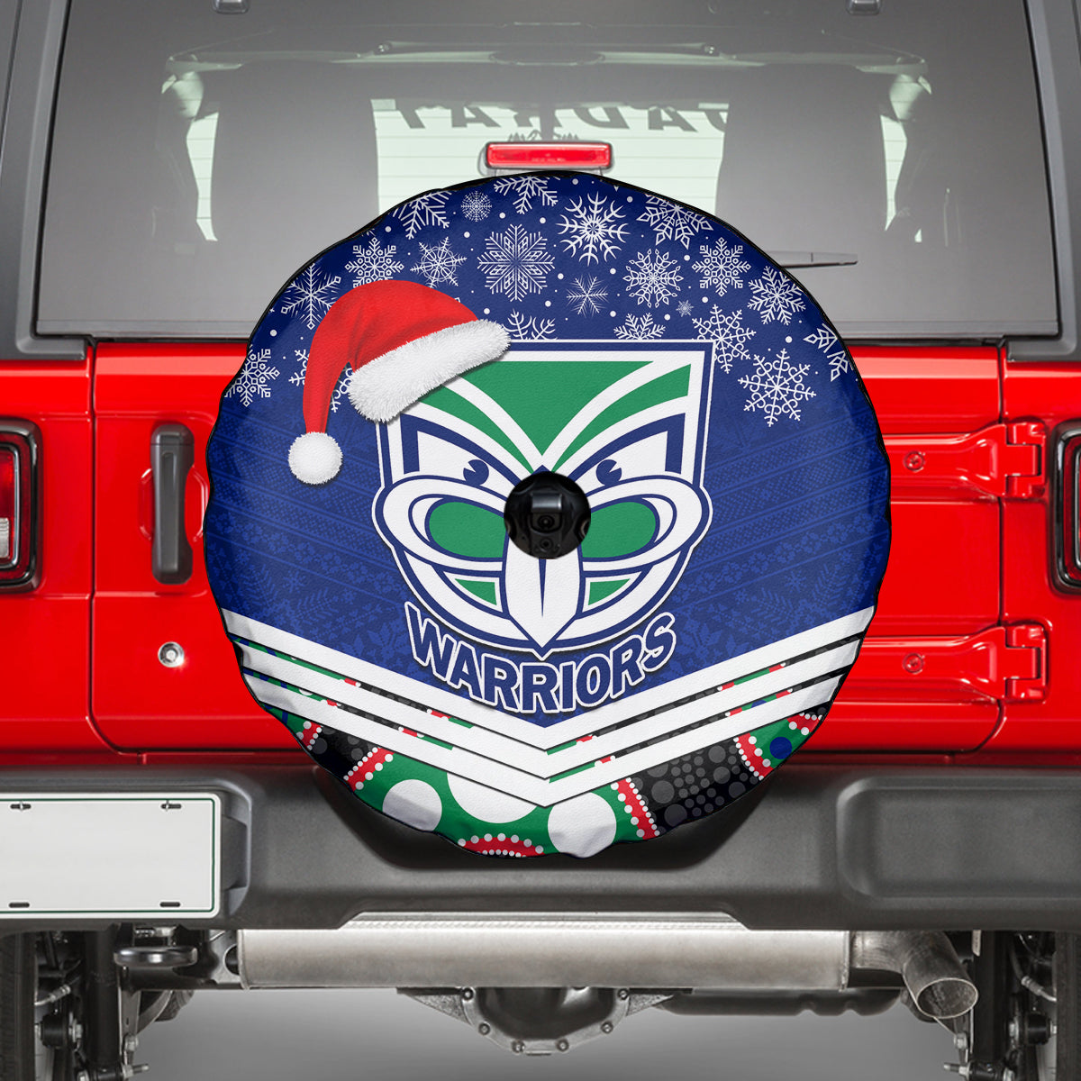 custom-warriors-rugby-christmas-spare-tire-cover-merry-xmas-2023-mix-aboriginal-art