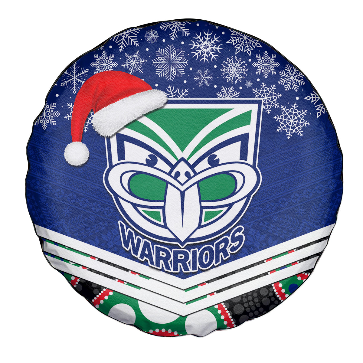 custom-warriors-rugby-christmas-spare-tire-cover-merry-xmas-2023-mix-aboriginal-art