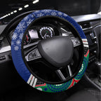 Warriors Rugby Christmas Steering Wheel Cover Merry Xmas 2023 Mix Aboriginal Art